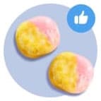 Rhubarb and custard bon bons