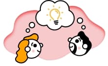 Illustration of Monique and Eli developing their business idea