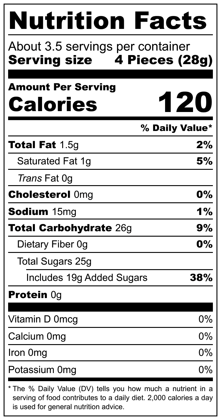 Mastic Rose Toffees nutrition facts