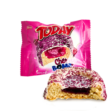 Coated Cake With Sour Cherry Filling image