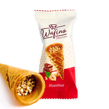 Mini Cone Filled With Milk Chocolate & Hazelnut Cream image