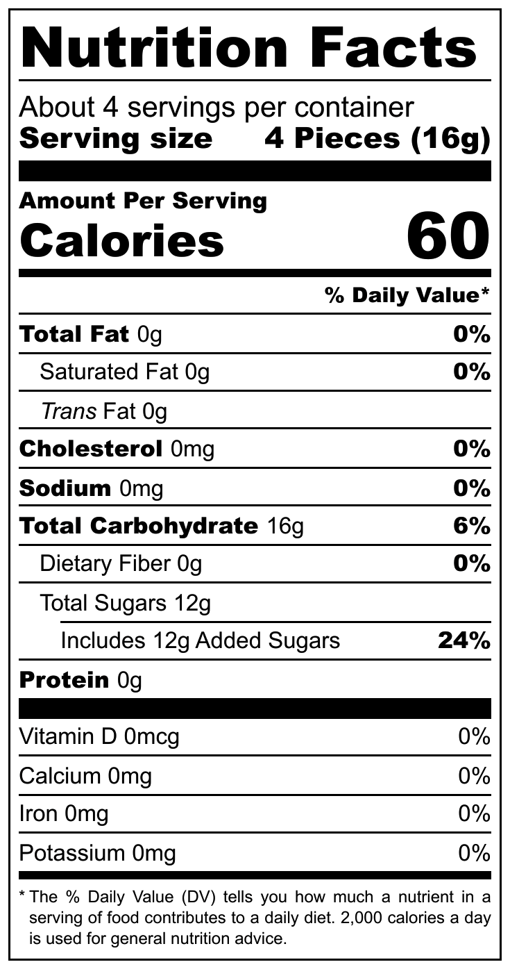 La Vraie Violette de Liege nutrition facts