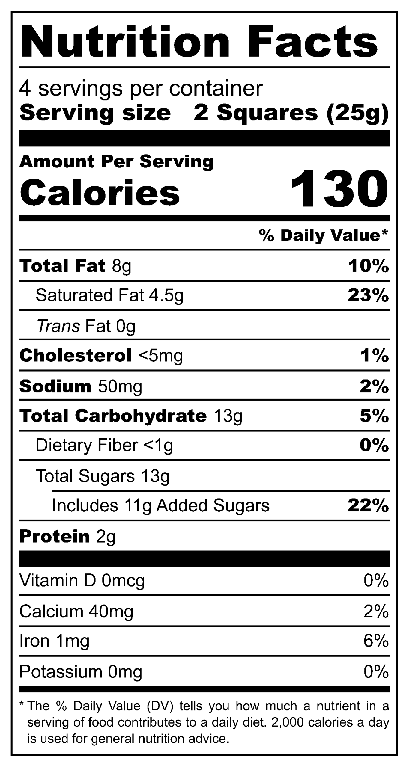 Chocolat Au Lait Maïs Grillé & Salé nutrition facts