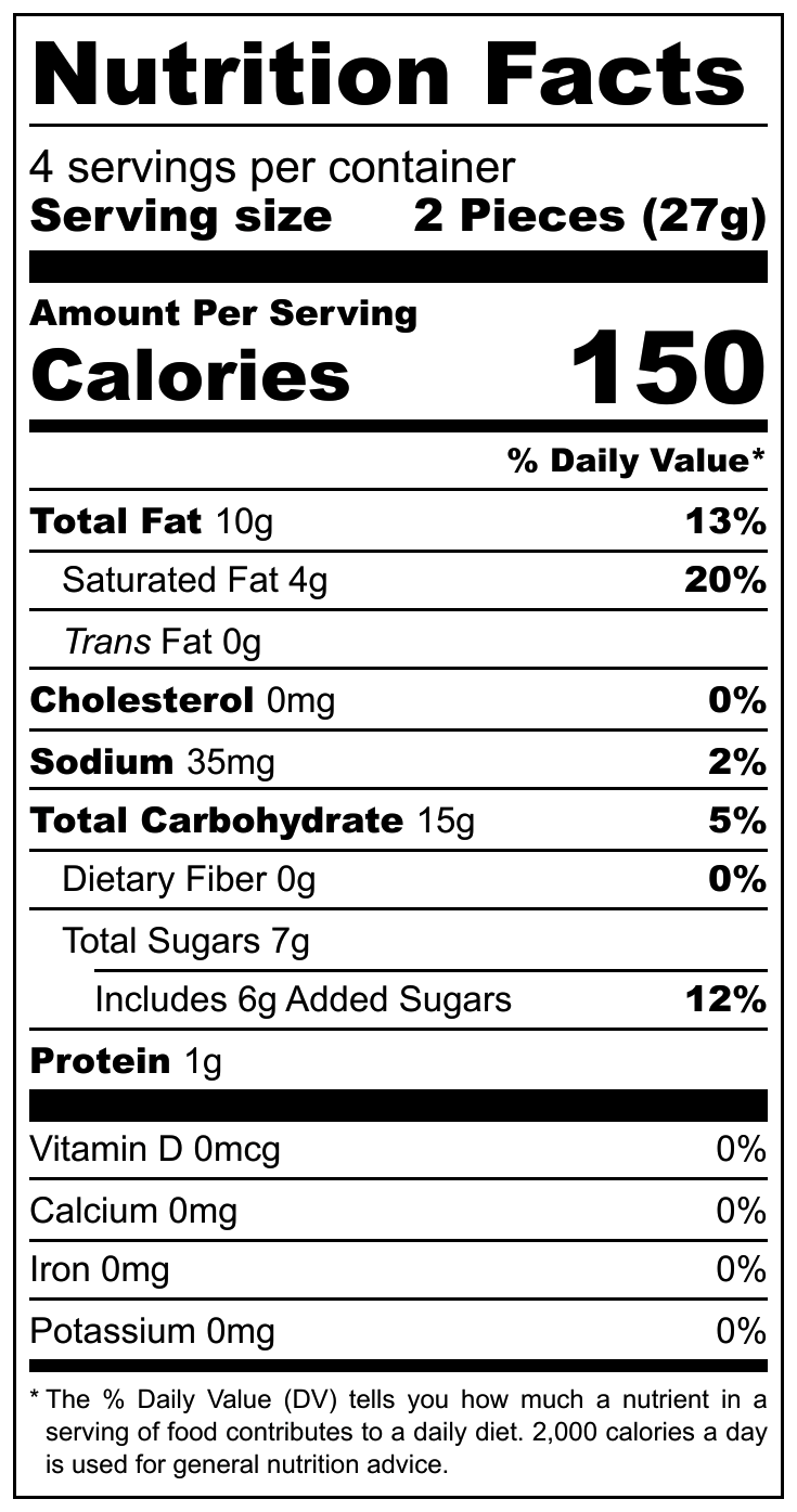 Mr. Ito Yaki Choko Taruto nutritional label