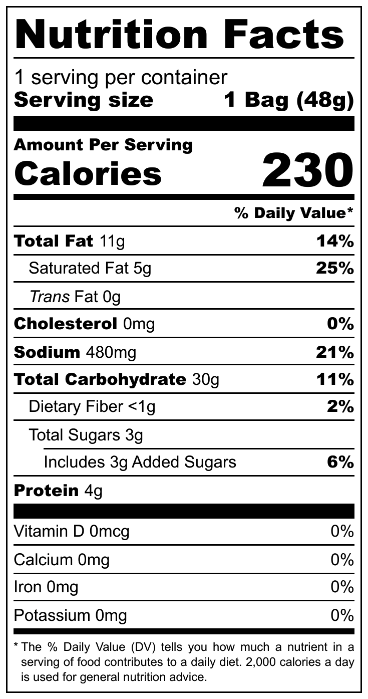 Ülker Krispi Acılı Kraker nutrition facts