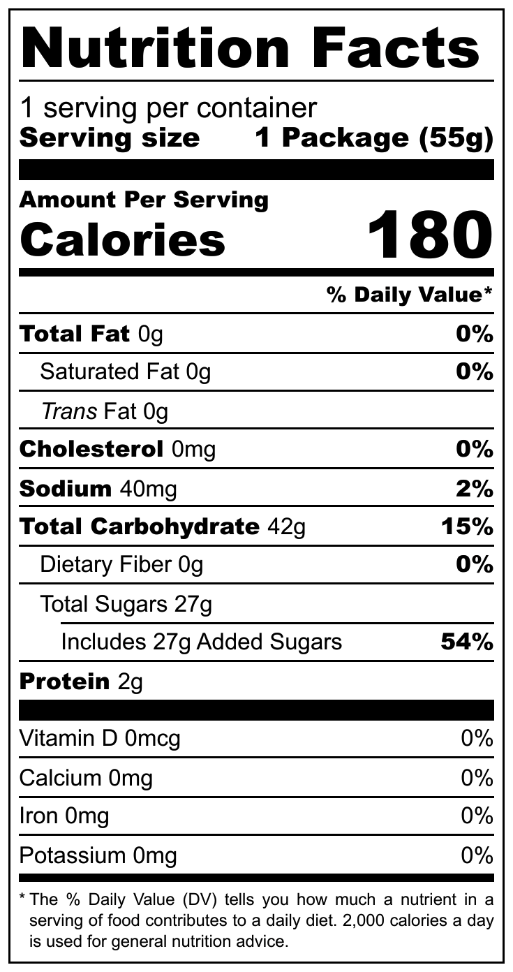 Gomitas Play Tortu Splash nutritional label
