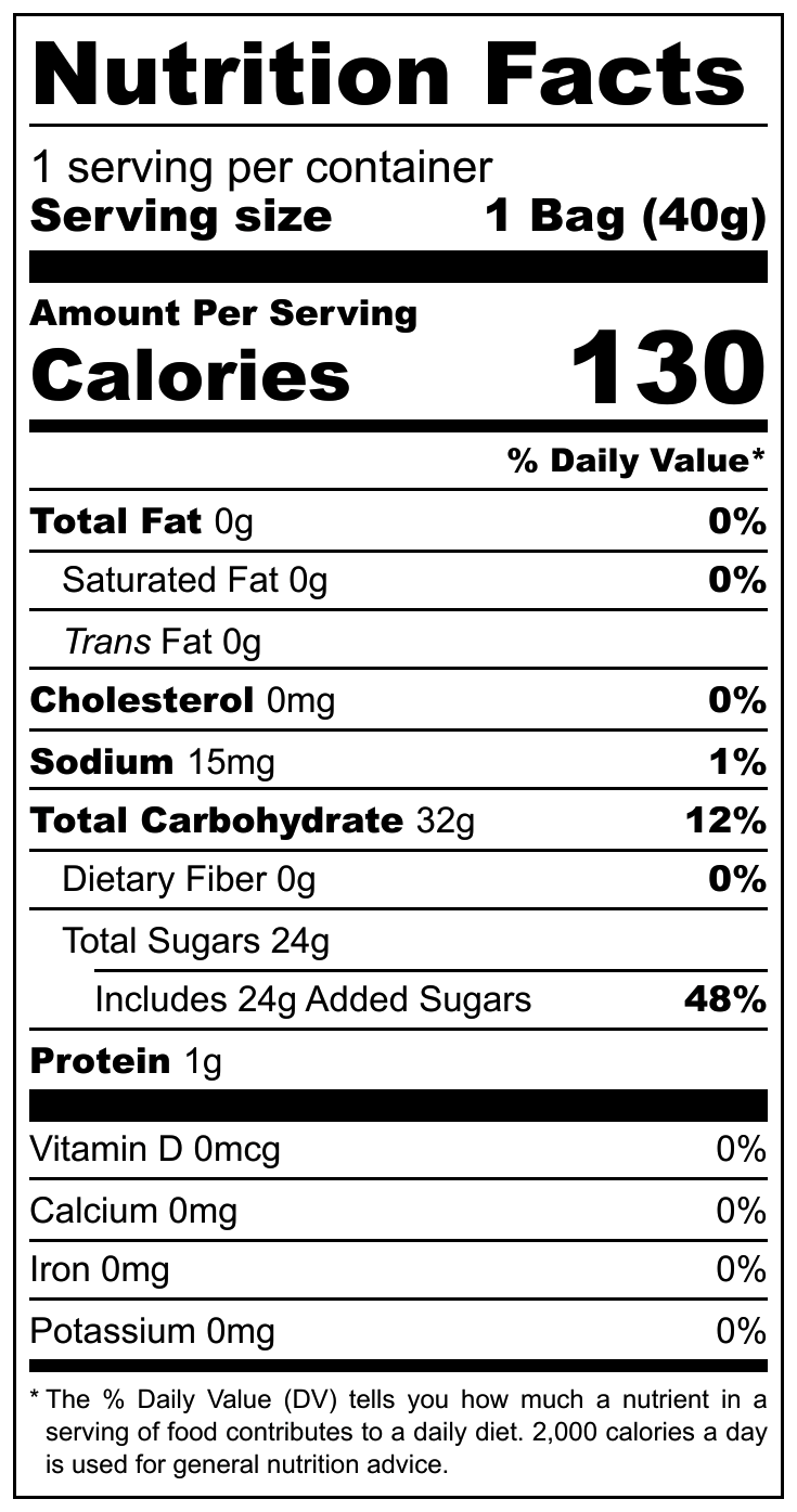 Van Slooten Cruising Caddies nutritional label
