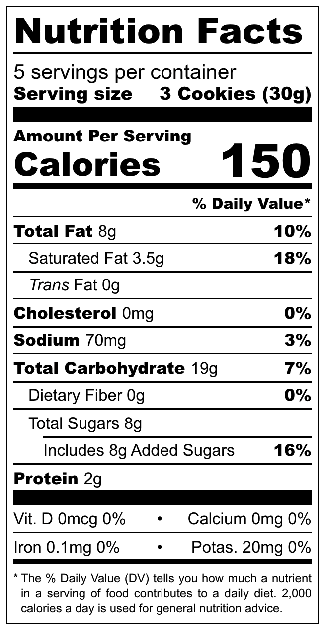 Mr. Ito Watermelon Flavor Cookies nutrition facts