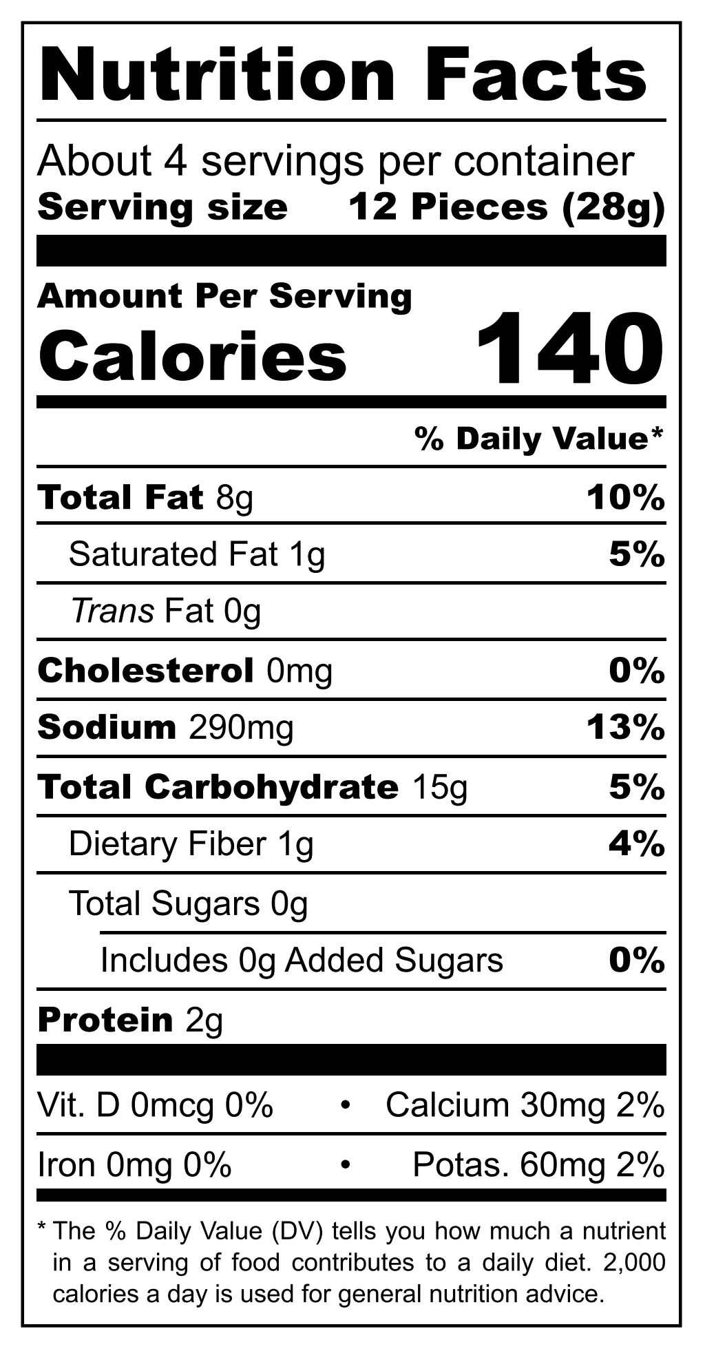 Spicy Ranch Tortilla Chips nutrition facts