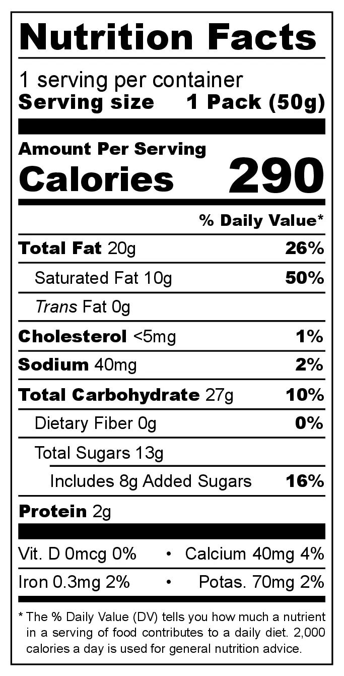 Waffelz Kasekuchen Style nutrition facts