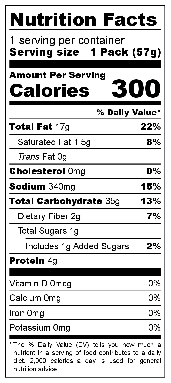 Long Chips Mushroom nutrition facts