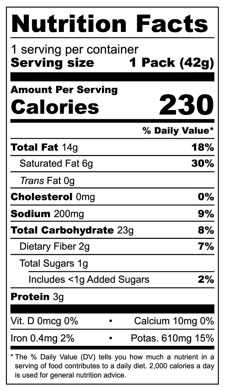 Tasto Devil and Emperor Chili nutrition facts