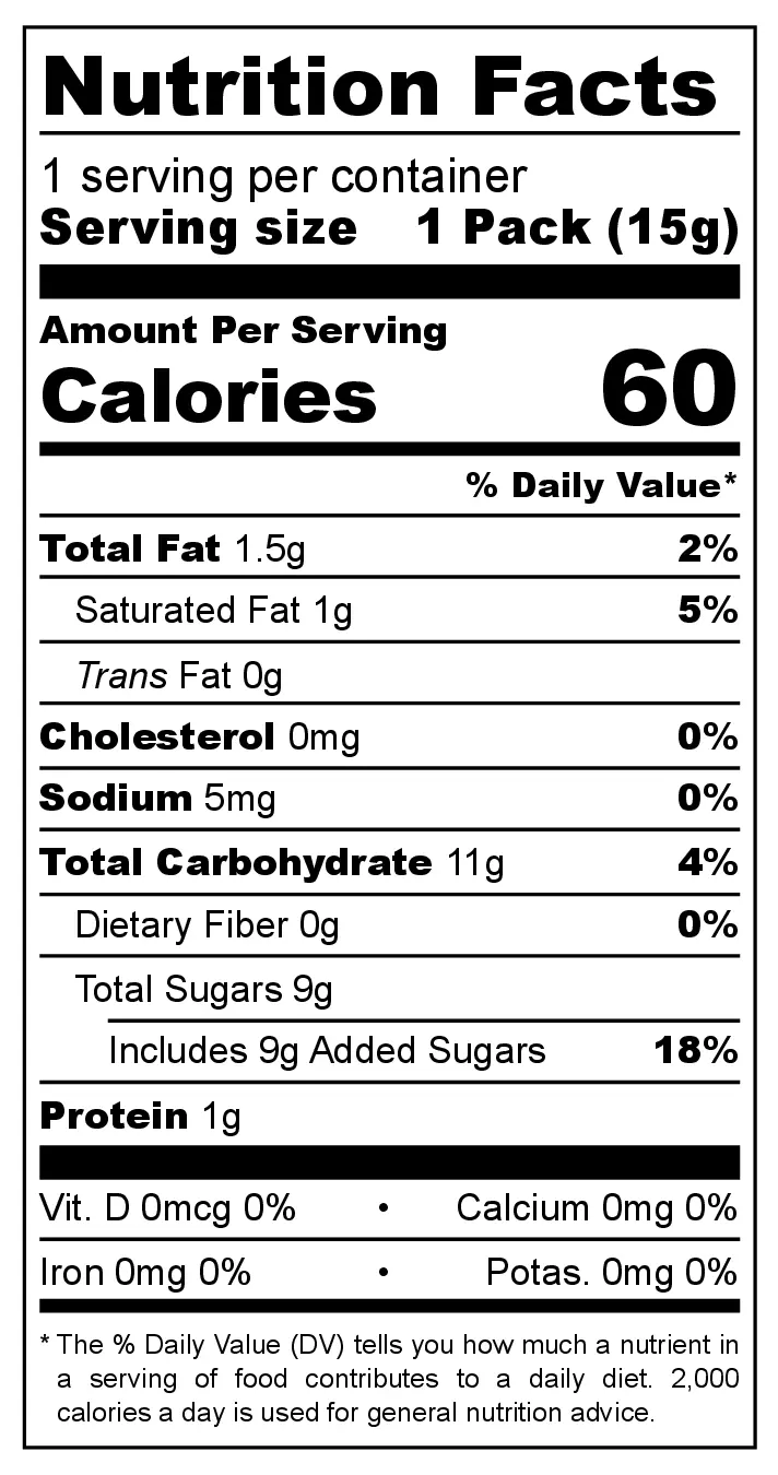 Ice Caffe Latte Hazelnut Mix nutrition facts