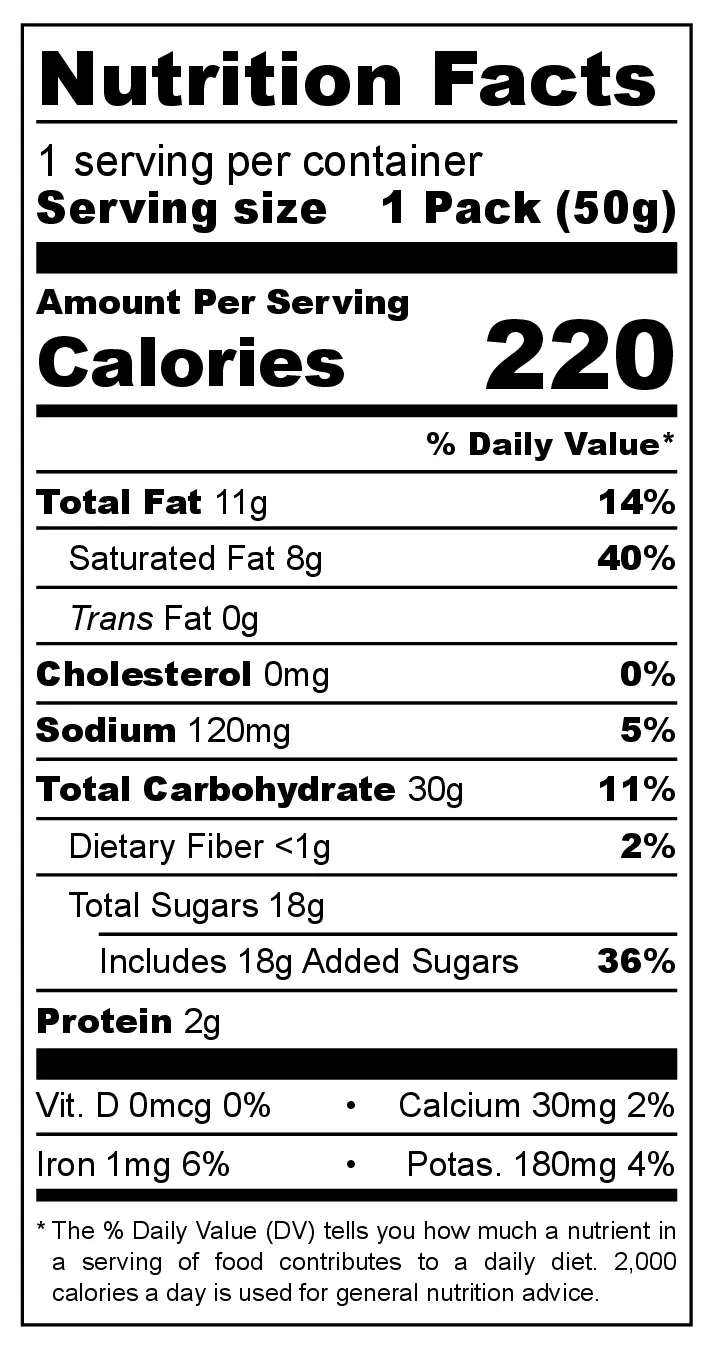 Today Coconut & Coffee Snowball Cake nutrition facts