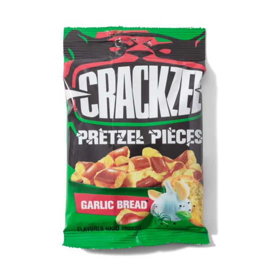 Crackzel Garlic Bread Pretzel Pieces Package