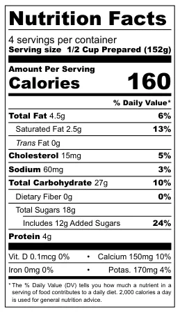 Dr. Oetker Bitterkoekjes Pudding nutrition facts