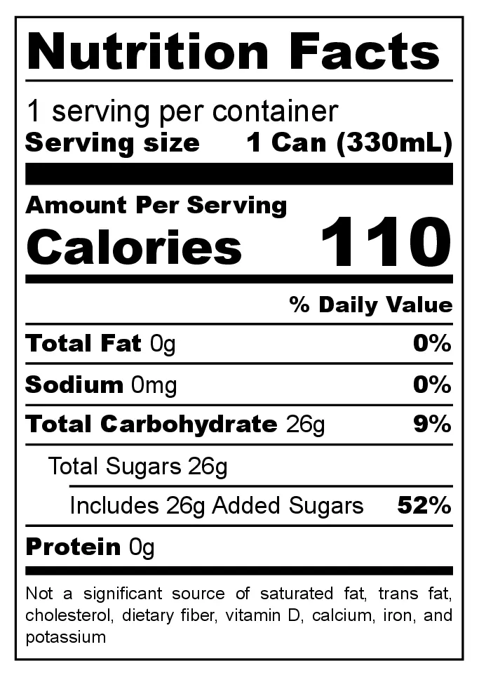 Orn Craft Sparkling Lemonade nutrition facts