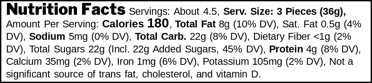 San Andres Almendras Rellenas De Almendra nutrition facts