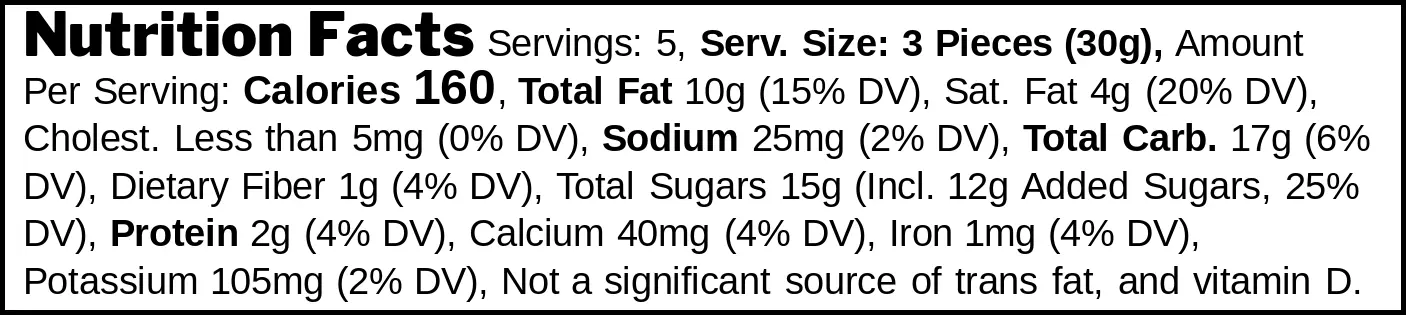 Schaal Perline Lait Pralines Eclats D’Amande nutrition facts