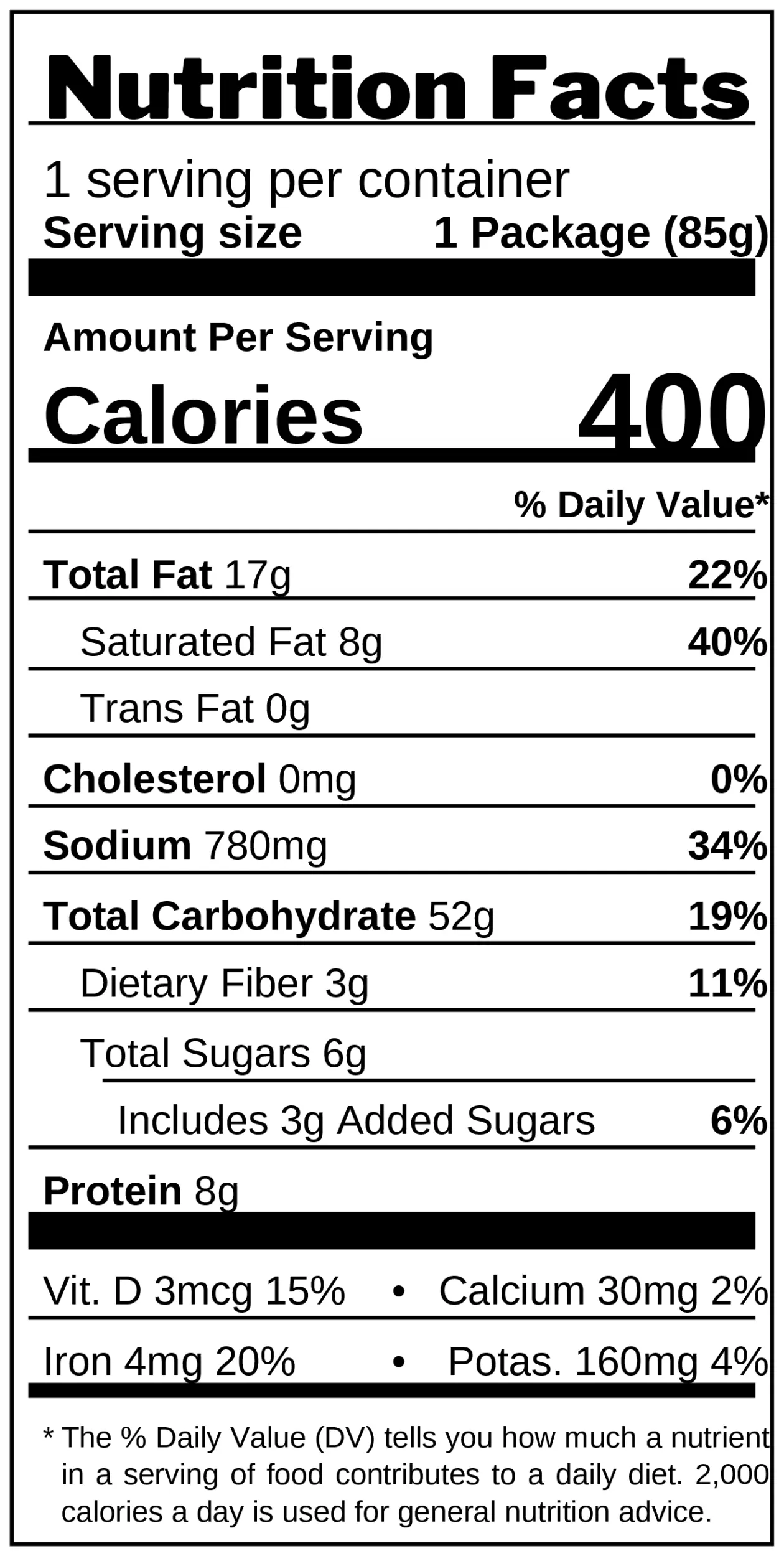 Mi Goreng Fried Noodles nutrition facts