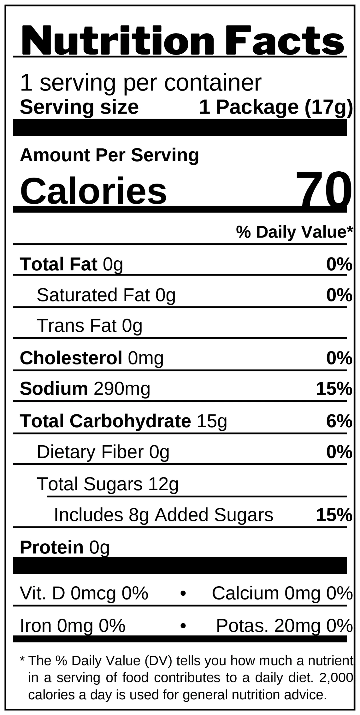 Sweet & Spicy Watermelon Lollipop nutrition facts