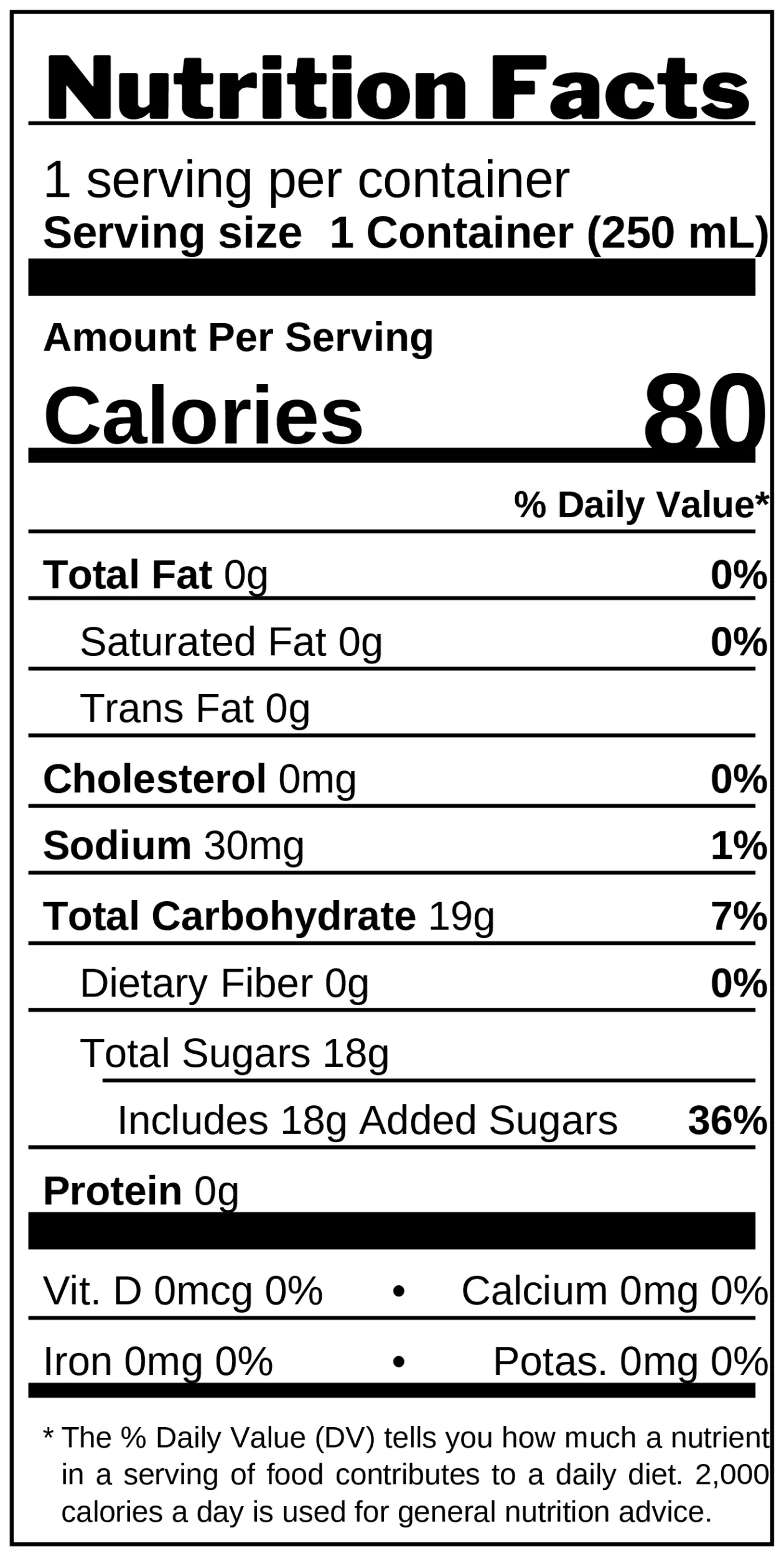 Tehbotol Jasmine Original Tea Drink nutrition facts