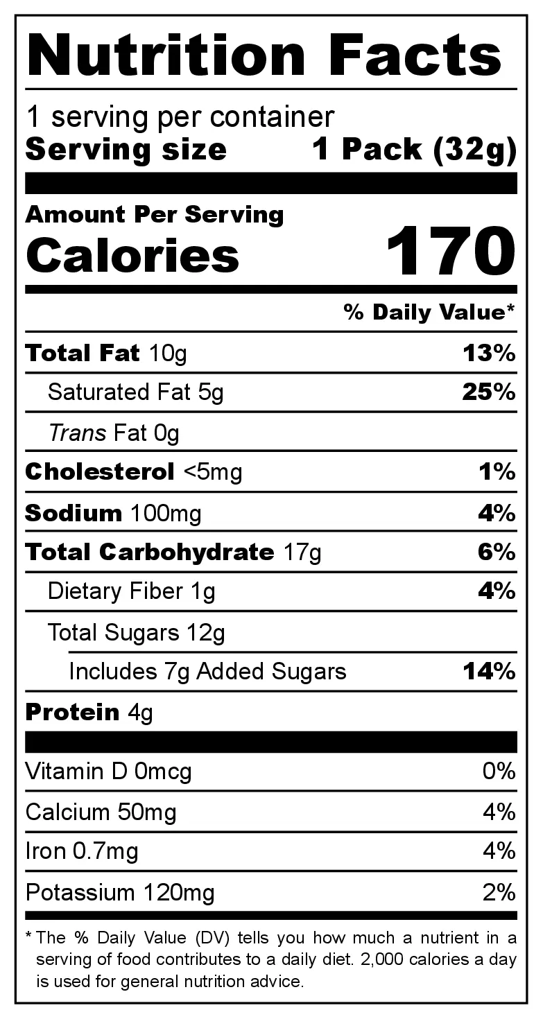 Lotte Pepero Snowy Almond nutrition facts