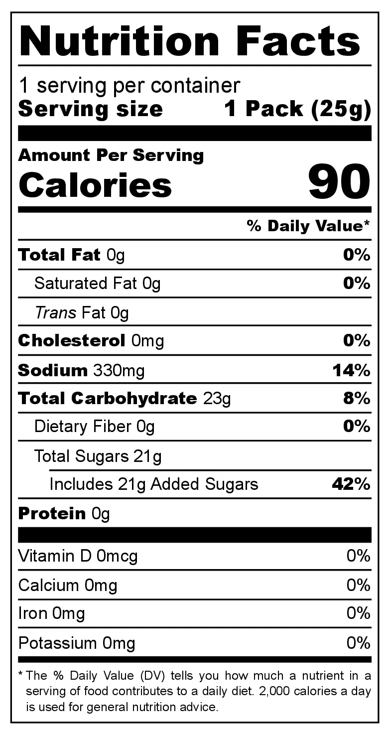 Barratt's Sherbert Fountain nutrition facts