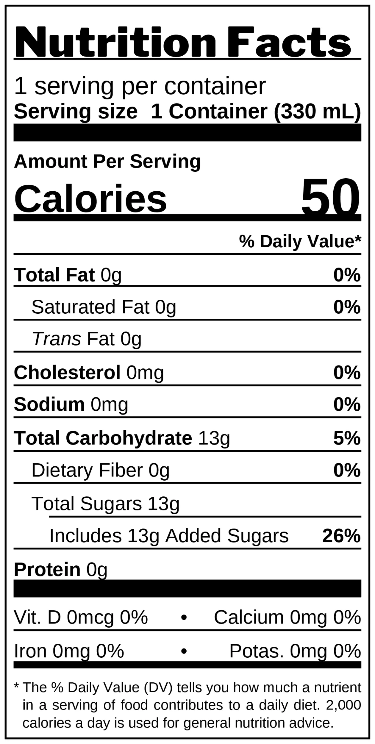 Blood Orange Tonic Water nutrition facts