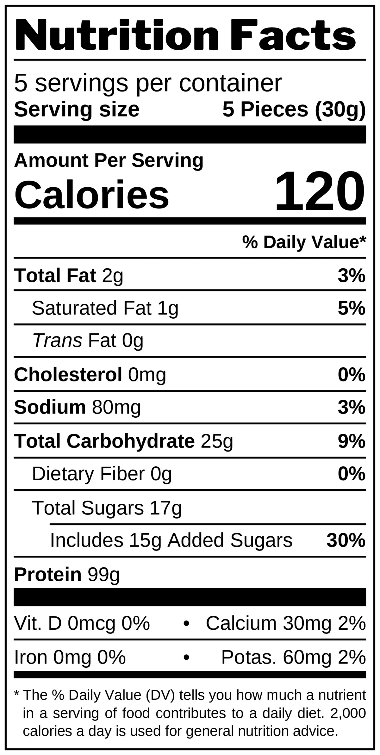 Choco Mousse Caramels nutrition facts