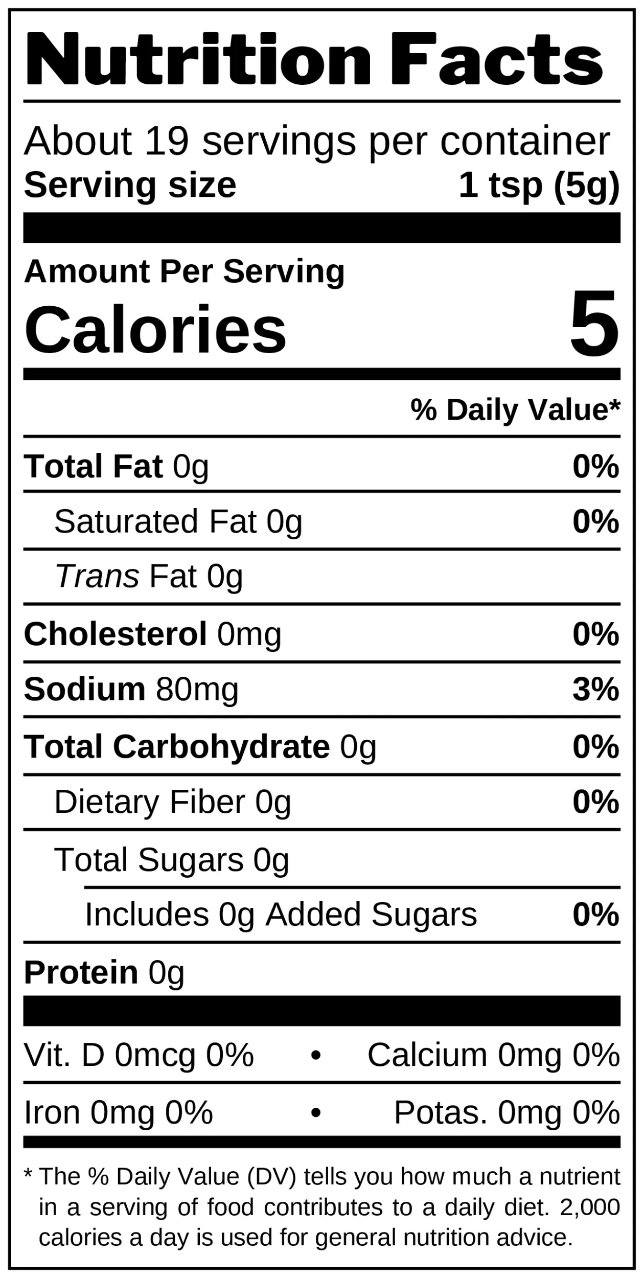 Medium-Hot Mustard nutrition facts