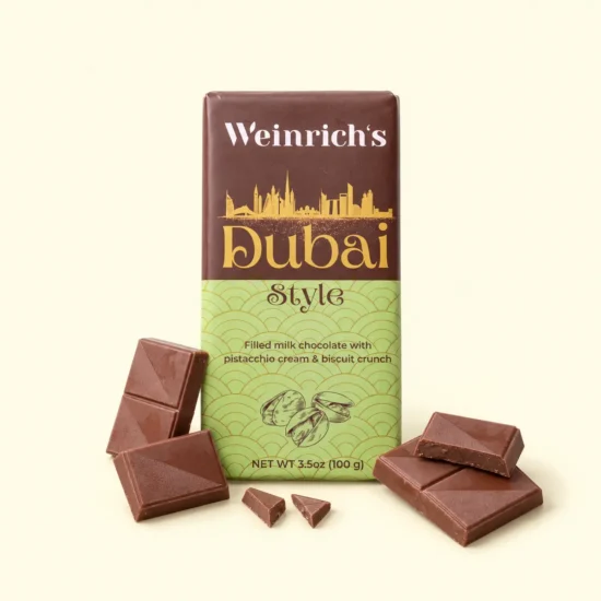 Pistachio Cream & Biscuit Chocolate Bar Package
