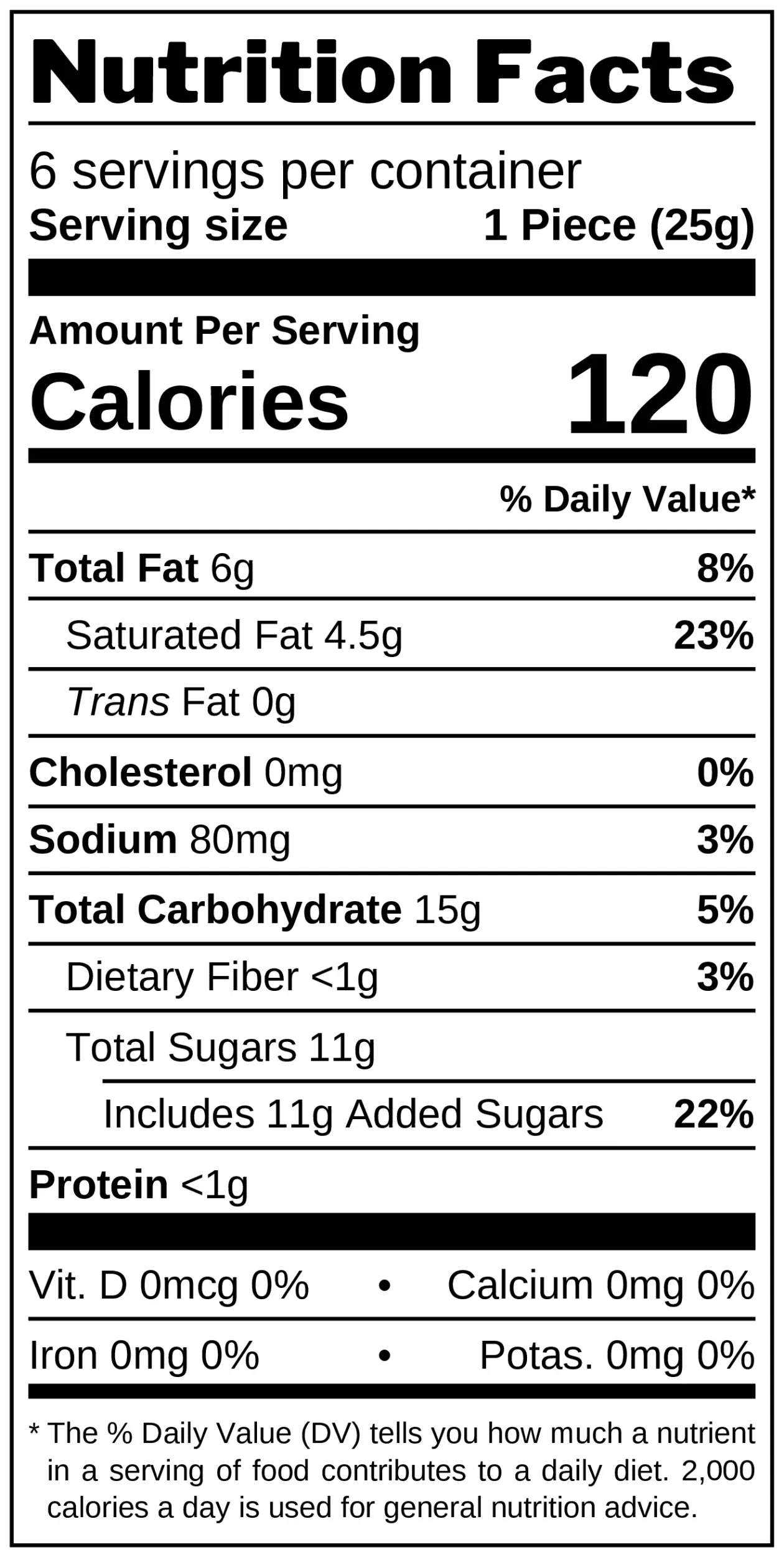 Coconut & Chocolate-Flavored Bar nutrition facts