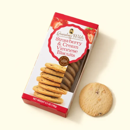 Strawberry & Cream Chocolate Chip Cookies Package