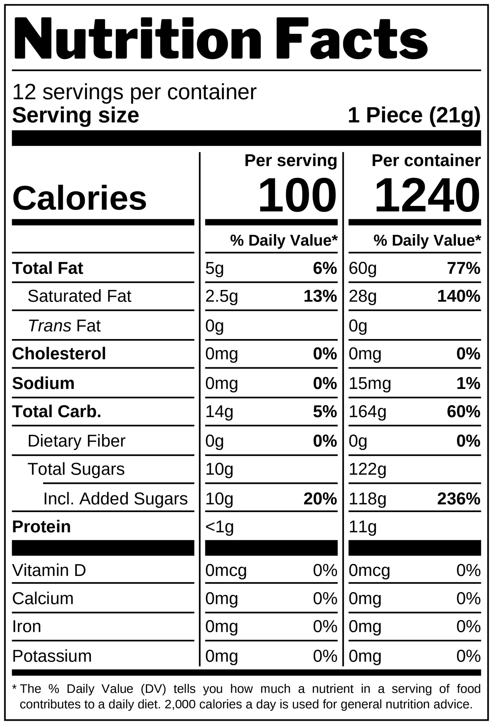 Orange Soan Papdi nutrition facts
