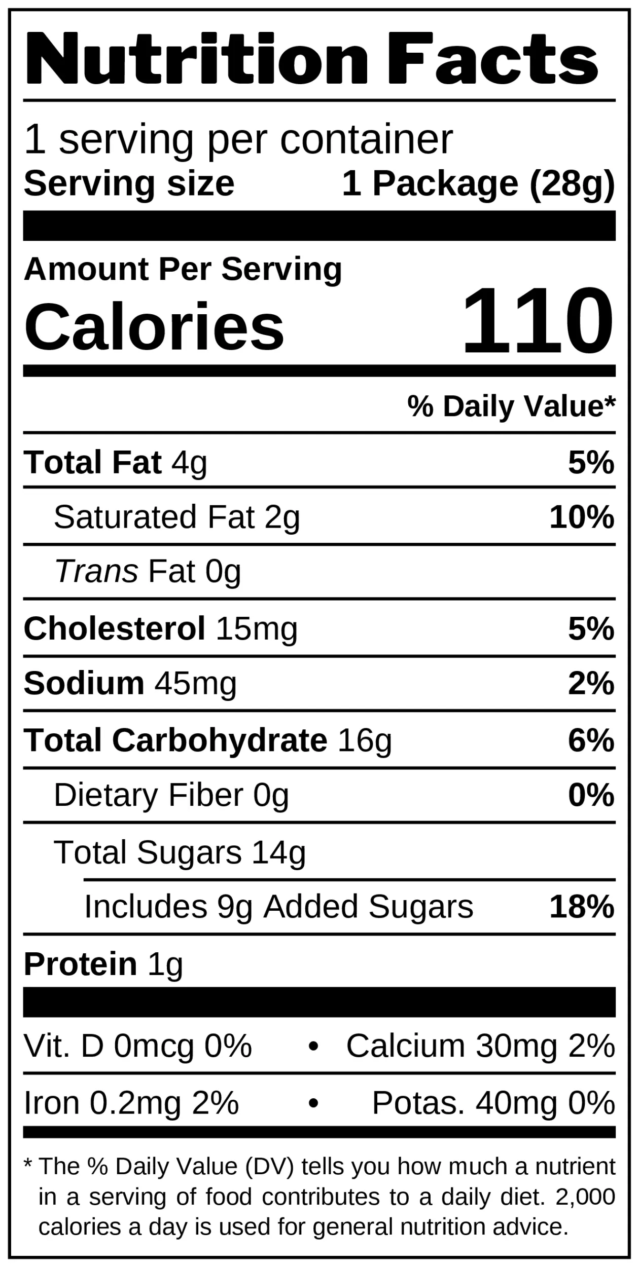 Apricot Creme Sponge Cake nutrition facts