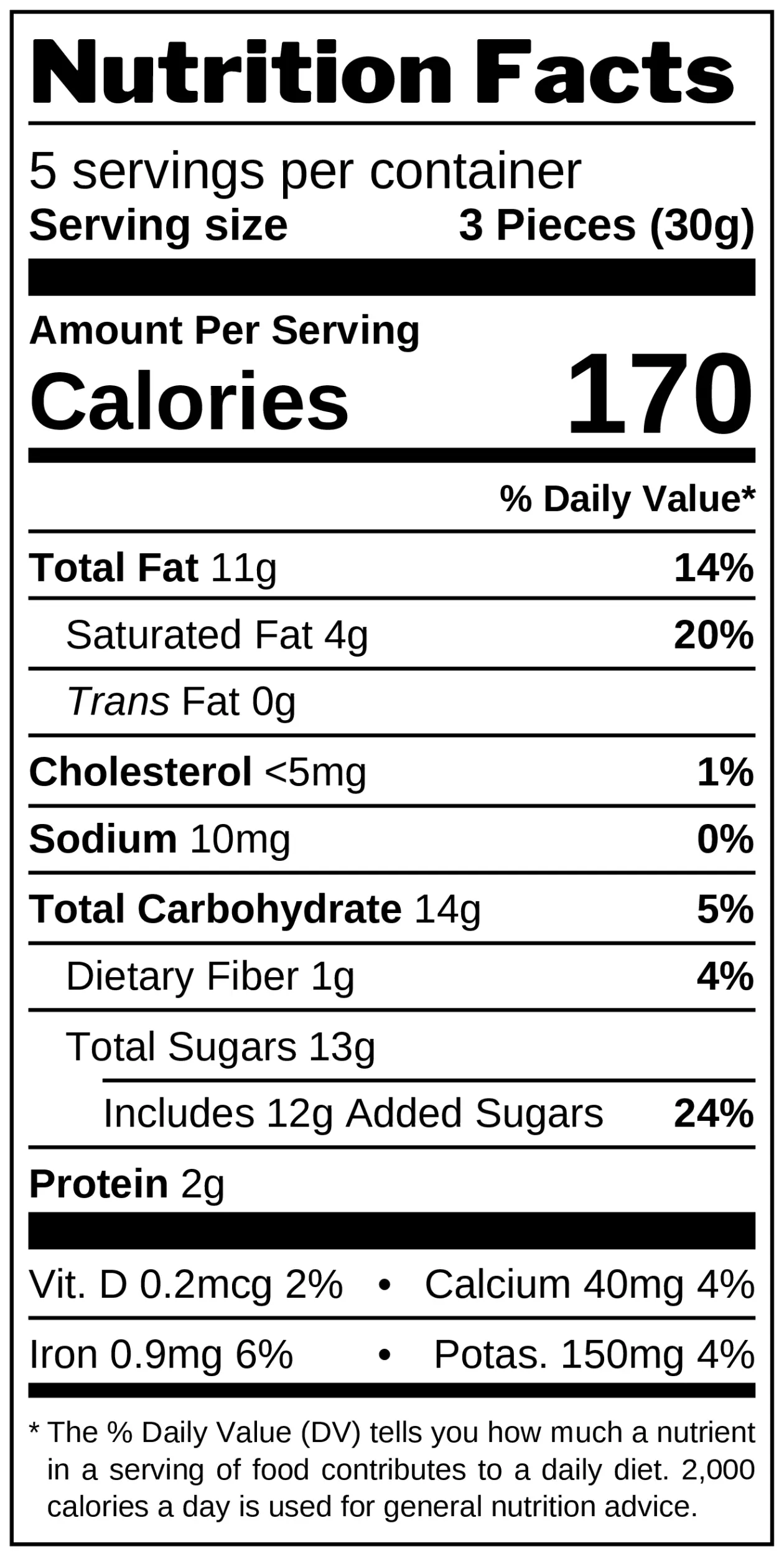 Hazelnut & Cocoa Praline nutrition facts