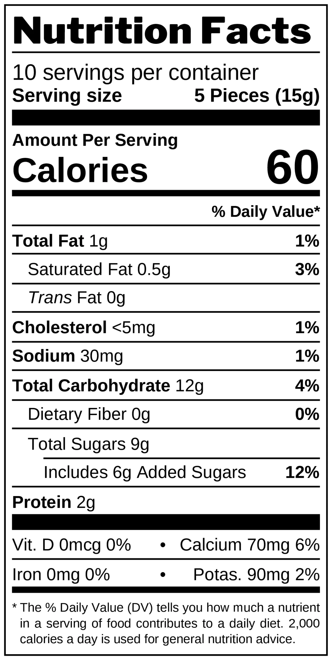 Milk & Yogurt Hard Candies nutrition facts