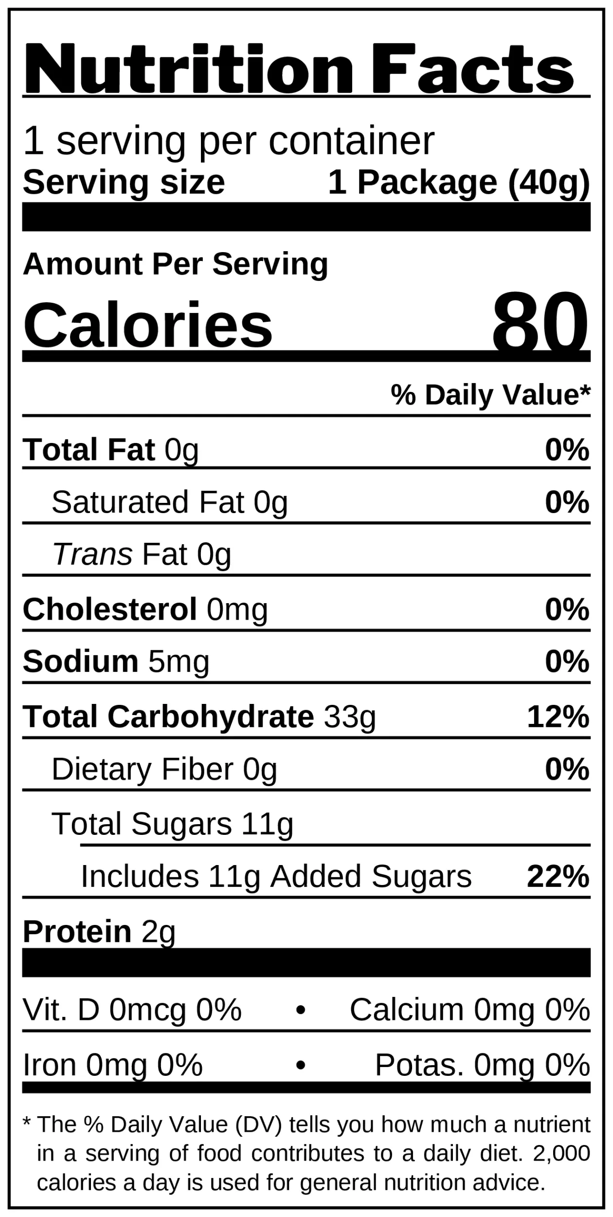 Ramune-Inspired Sweet Candies nutrition facts