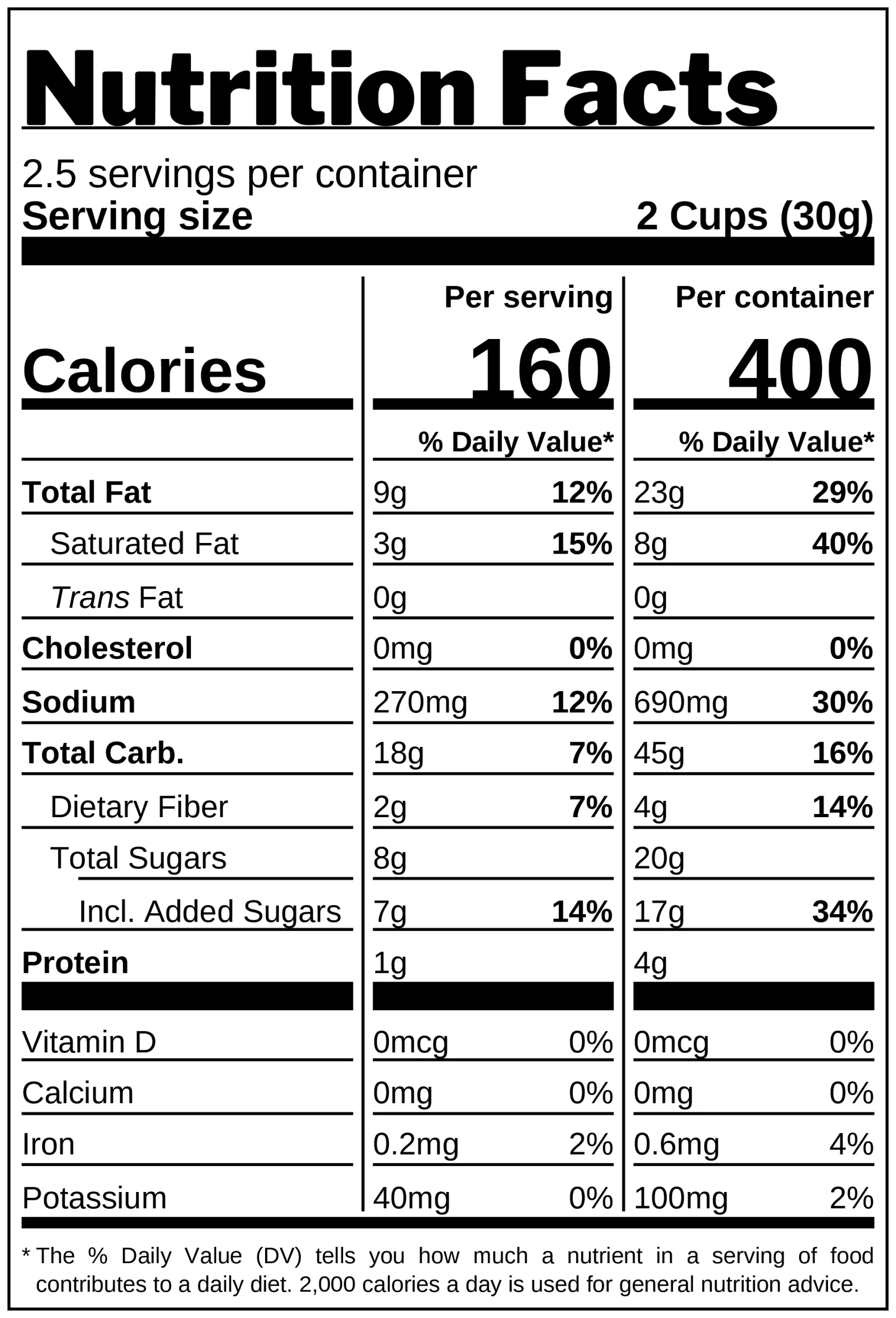 Hot Chili Popcorn nutrition facts