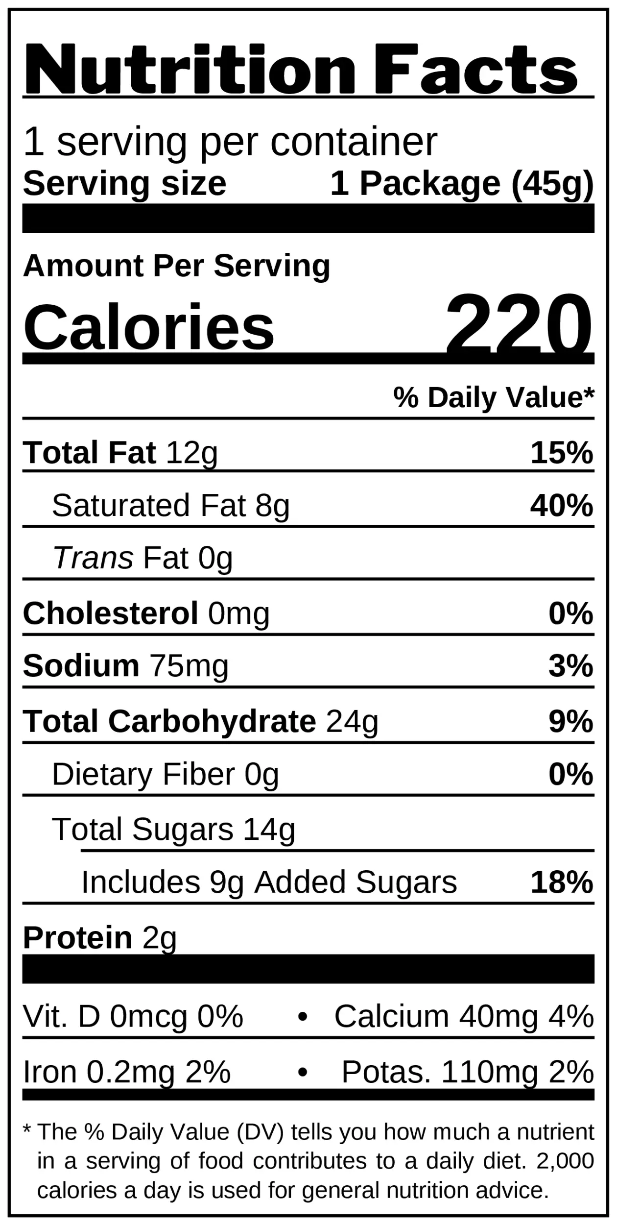 Grandma's Legendary Caramel & Cocoa Wafer Cake nutrition facts