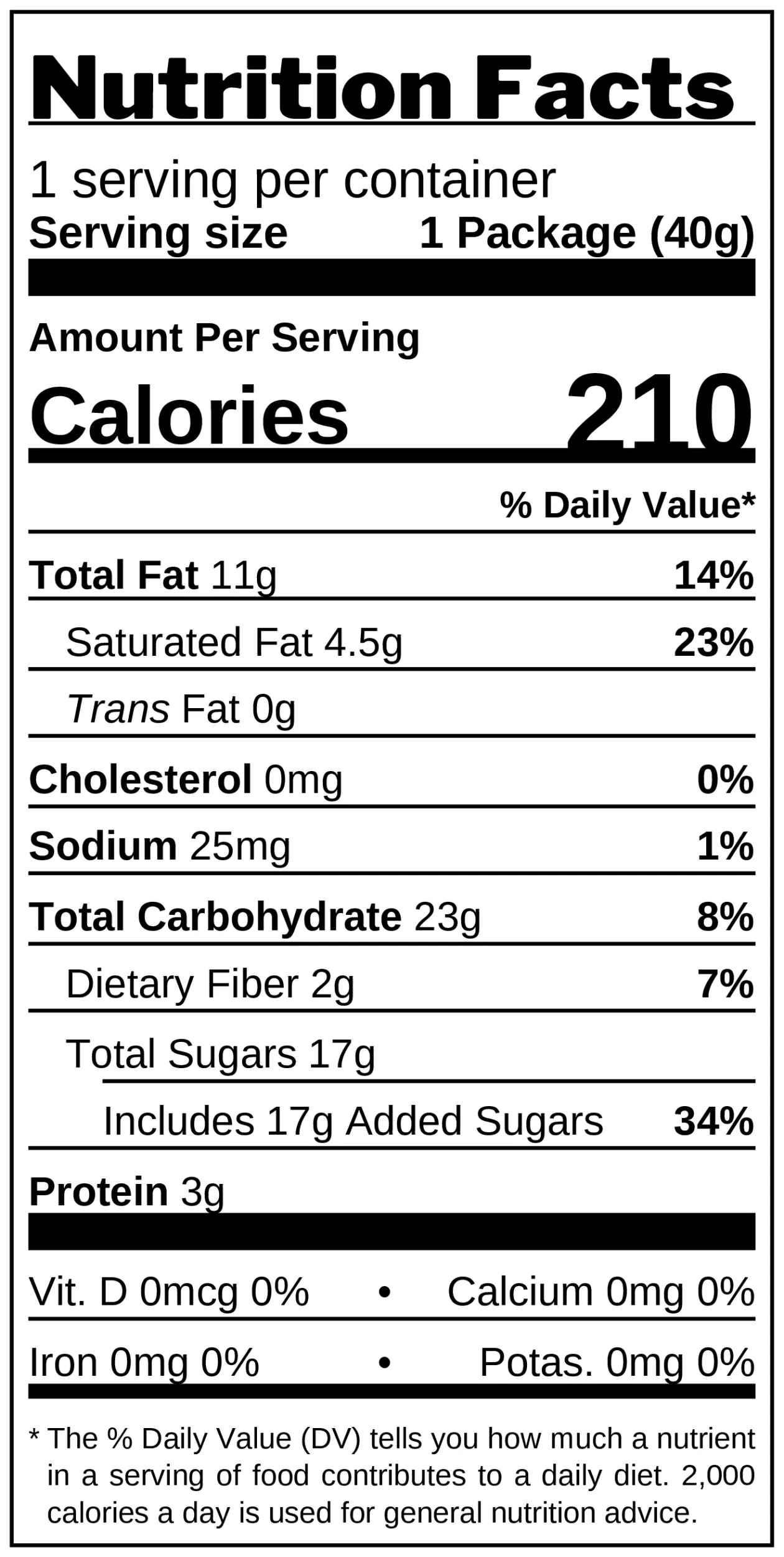 Orkla Laima Vaverite nutrition facts