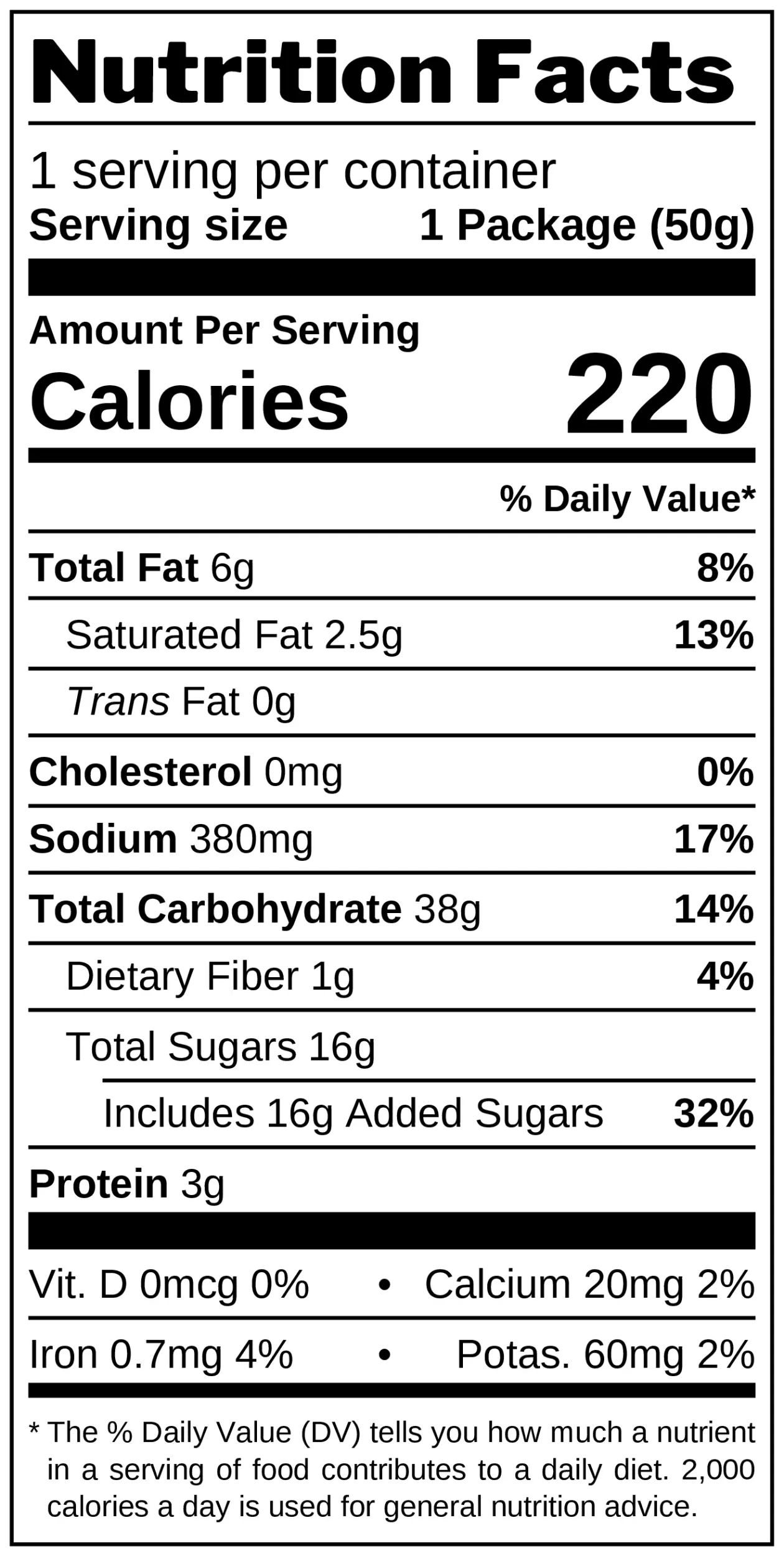 Spiced Cookies nutrition facts