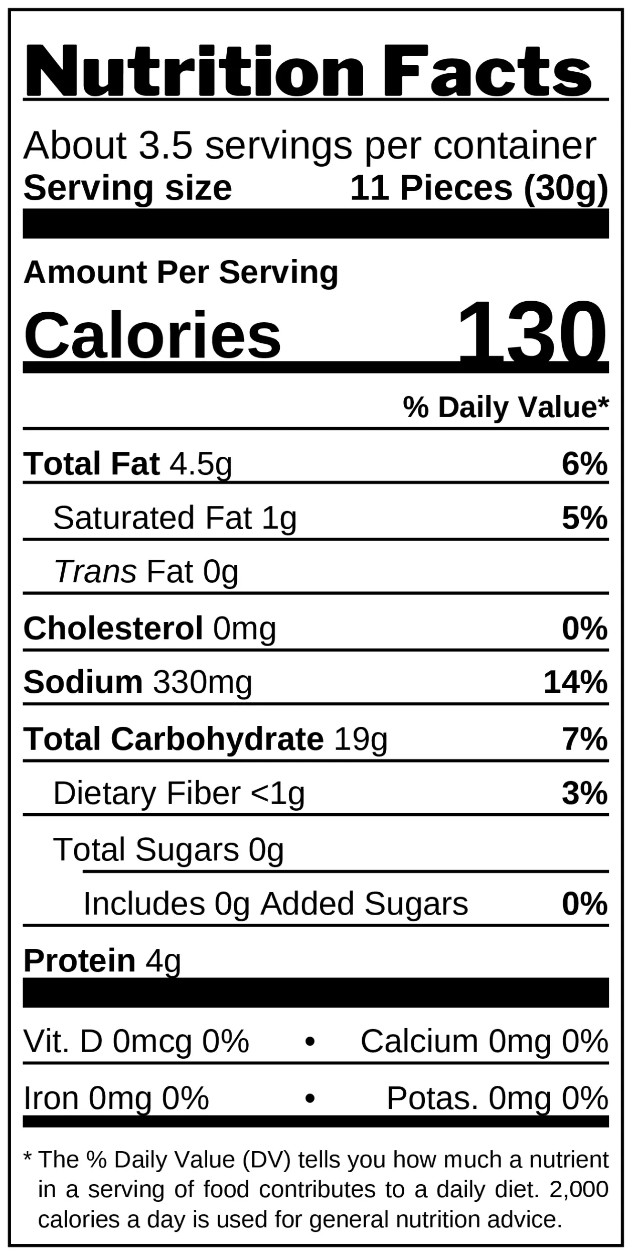 Cheese-Filled Pretzel Sticks nutrition facts