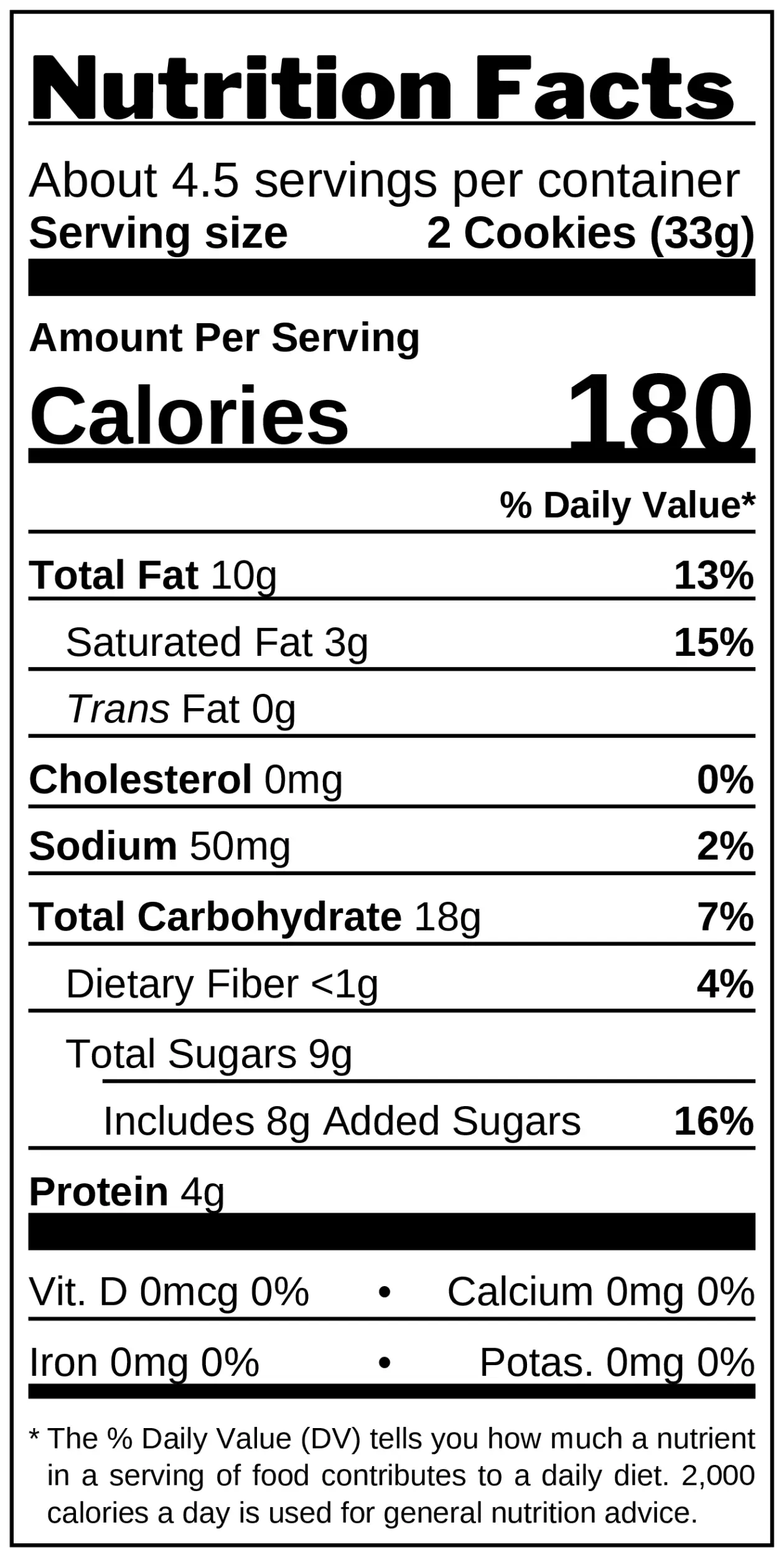 Peanut Cookies nutrition facts