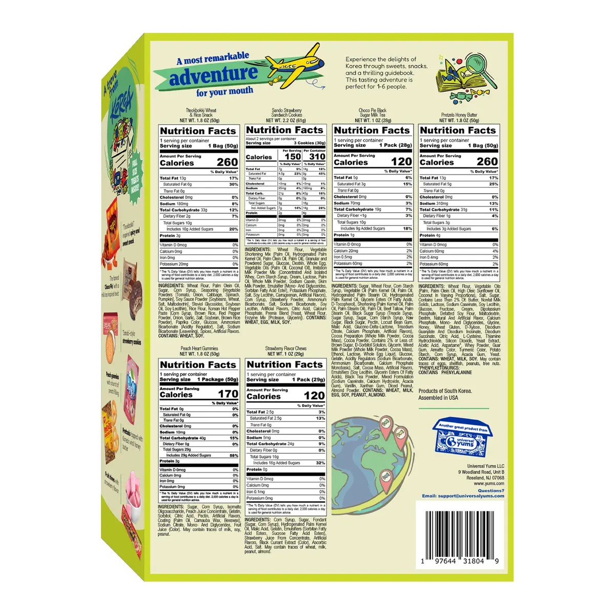 Korea Tasting Adventure nutrition facts