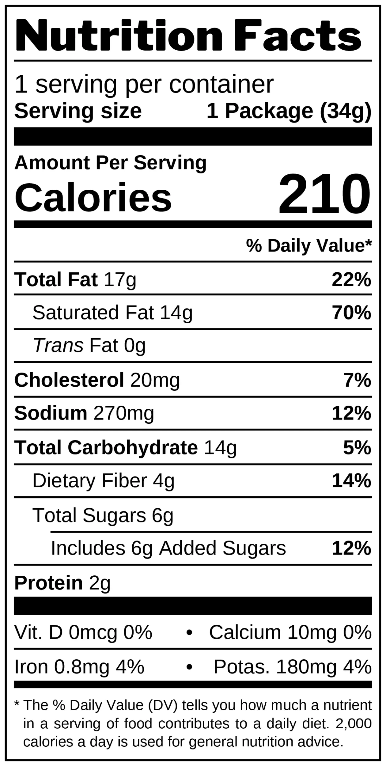 Salted Egg Yolk Popcorn nutrition facts