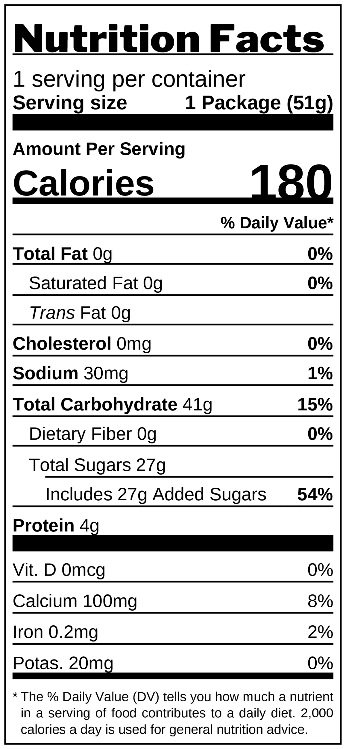 Fettuccine Lemon Gummies nutrition facts