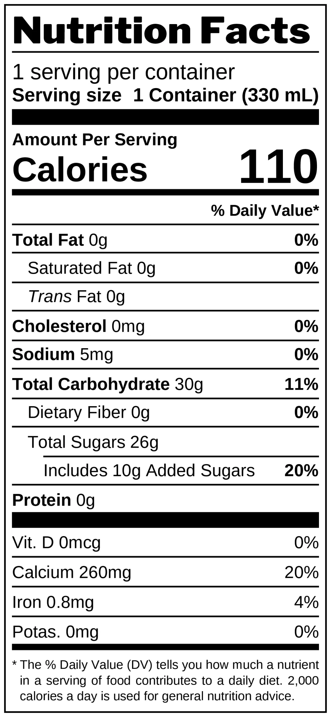 Apple Soda nutrition facts