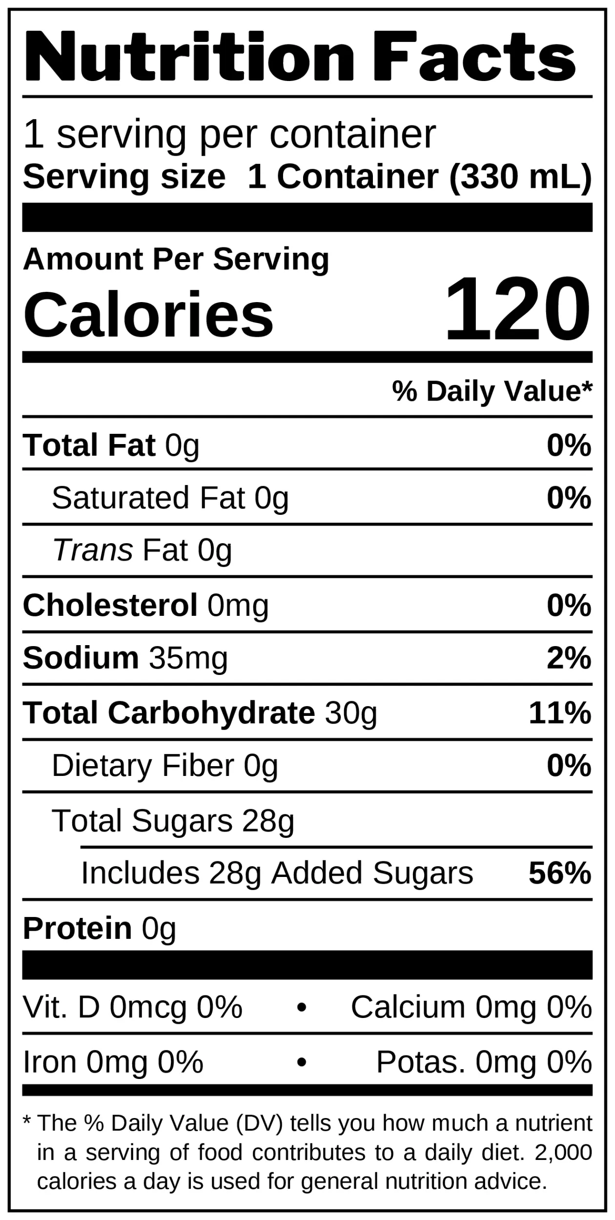 Citrus Soda nutrition facts